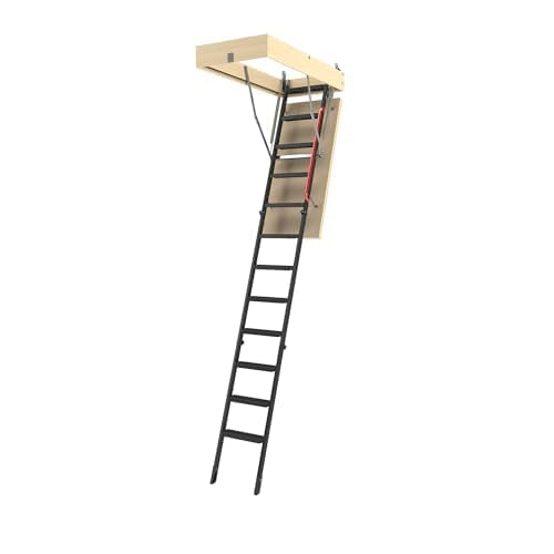 LME 7 ft. 10 in. to 10 ft. 2 in. Insulated Steel Attic Ladder, 22.5 in. x 54 in. with 400 lbs. Maximum Load Capacity