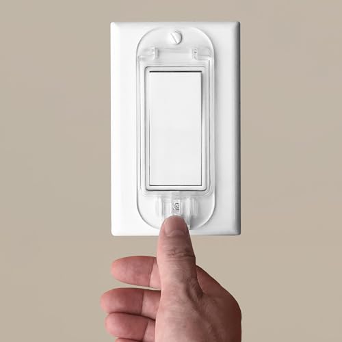 LRANFOW 2-Pack Clear Rocker Light Switch Cover Guard, Child & Pet Proof