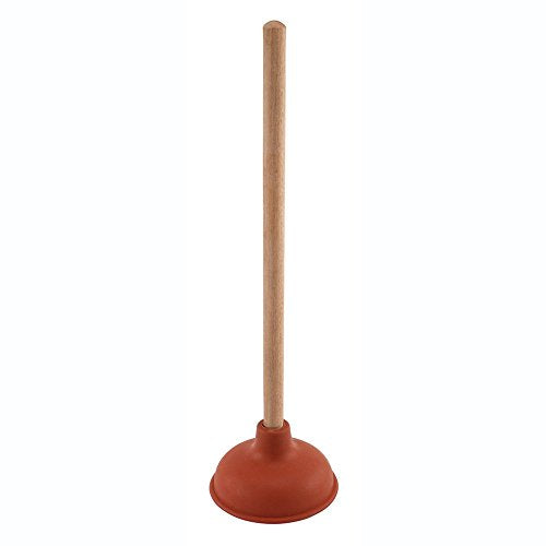 Light Duty 6-Inch Rubber Cup Plunger with Wooden Handle for Drain Unclogging