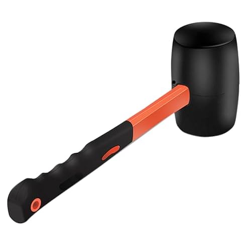 12 Oz Rubber Mallet Hammer with Shock-absorbing Fibre Handle for Floor Installation, Camping, Tent Stakes, Home Decoration Construction and Woodworking (1)