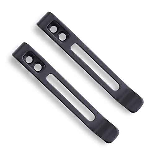 CIVIVI 2PCS Deep Carry Pocket Clip for Knives,Recessed Screw Hole Design, NO Screws Included CA-05C (Black)