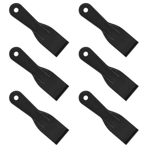 6pcs Plastic Putty Filler Knife, Black Filling Knives Flexible Putty Scraper Wall Scraper Accessory Spatula Tool for Repair Spackling Patching Plastering and Painting
