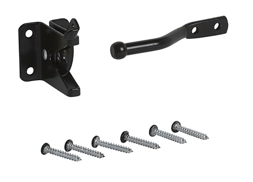 National Hardware Automatic Gate Latch 4-Inch Strike Steel Black Pack of 1