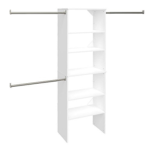 ClosetMaid SuiteSymphony Wood Closet Organizer System 25-Inch Starter Kit - Pure White