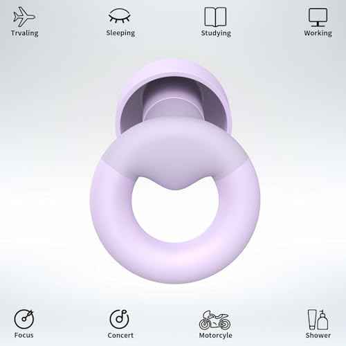 Earplugs for Sleeping,Noise Reduction Soft Silicone Ear plugs with 7 Pairs Ear tips&One Connection Cord,Hearing Protection Reusable Earplugs for Sleeping,Concert,Work&Sound Reduction 25dB-30db