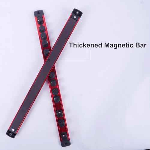 Magnetic Socket Holder Organizer Set:3/8-Inch Drive Socket Trays Socket, 360¡Æ Swivel 14 Clips Socket Holder Kit, For Automotive Mechanic Garage (Red)