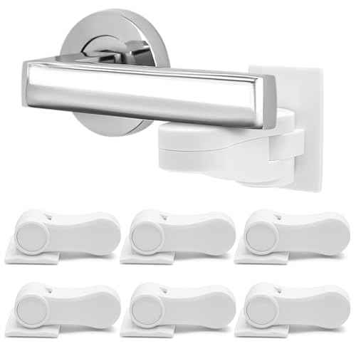 6P Child-Proof Door Lock Coolrunner Baby Proofing Door Handle Locks, Child Proof Door Lever Lock with Strong Adhesive for Protecting Kids and Toddler