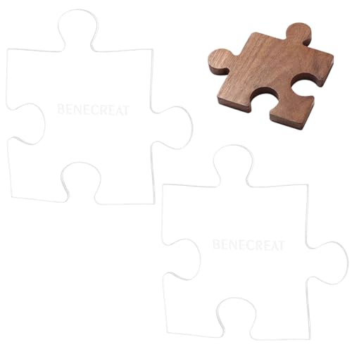 BENECREAT 2pcs Acrylic Puzzle Router Template, 5.5x5.5inch Acrylic Handle Cutting Board Serving Board Router Template for Charcuterie Home Kitchen Cutting Board Handle, 4mm Thick
