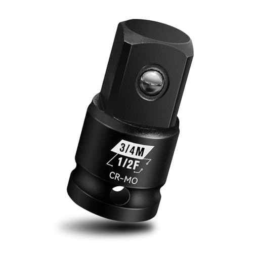 1/2¡±F to 3/4¡±M Impact Socket Adapter, Cr-Mo Steel, Impact Driver & Wrench Conversion Kit, Square Drive Socket Wrench Converter Adapter