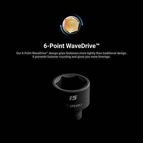 Capri Tools 5/16-Inch Shallow Impact Socket, 1/4-Inch Drive, 6-Point, SAE