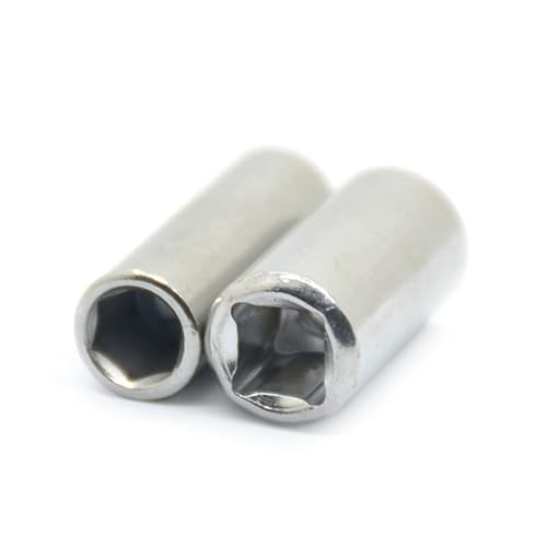 6 Pack 1/4 Square to 1/4 Hex Adapter Drive Bit Socket Holder Extension Sleeve Magnetic Female Shank Converter for Ratchet Driver to Screwdriver Bits Handles Motorcycle Tool Set