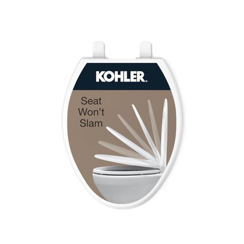 Kohler Brevia Quiet-Close Elongated Toilet Seat White - Slow Close, Quick-Attach