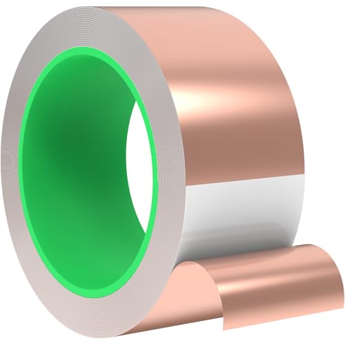 Conductive Copper Tape,Foil Adhesive Tape,High Shielding Double Sided Conductive Copper Tape for EMI Shielding,Electrical Repair,RFI Signal Blocking,Solder Paper Circuit(2 Inch x 50 Feet)