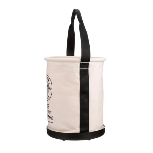 Klein Tools 5109 Canvas Straight-Wall Tool Bucket, No. 6 Canvas (75 lb) – Standard / Canvas Bucket