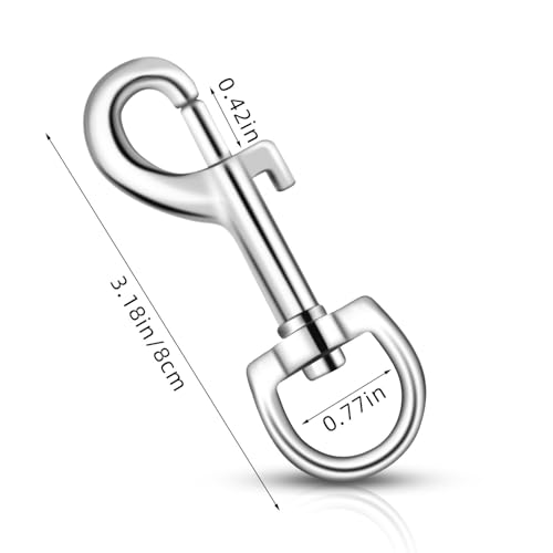 1/4 Inch Heavy Duty Swivel Eye Bolt Snap Hooks for Pet Leash & Outdoor Use - 6 Pack