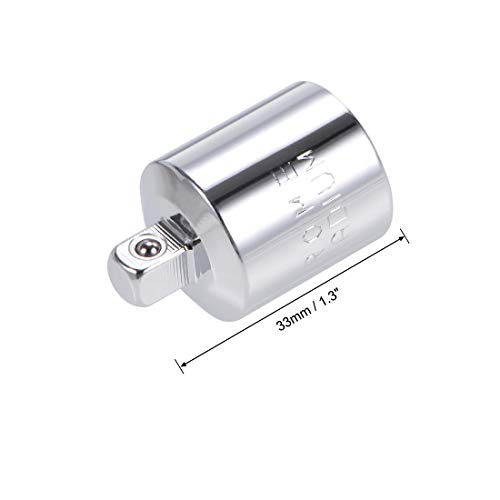 uxcell 2 Pcs 1/2 Inch Drive (F) x 1/4 Inch (M) Socket Reducer Adapter, Female to Male