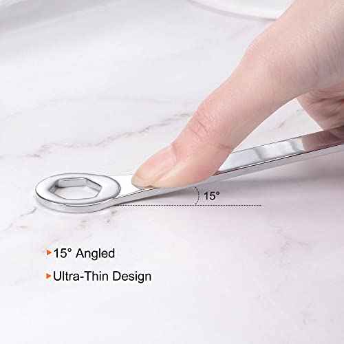 uxcell Thin Combination Wrench with Offset 6-Point End and Angled Open End, Metric Mirror-Chrome Plated High Carbon Steel, for Household Repairs, 10mm