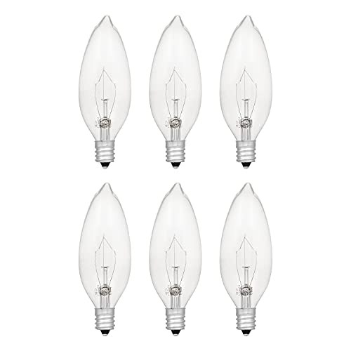 LEDVANCE Clear Finish 25W Incandescent Bulb B10 Double Life Soft White 6 Pack