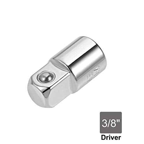 uxcell 2 Pcs 1/4 Inch Drive (F) x 3/8 Inch (M) Socket Adapter, Female to Male, Cr-V (Silver)