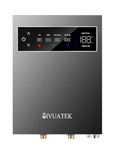 SIVUATEK TSB-140 14kW Electric Tankless Water Heater 240V for Sink & Shower, Gray