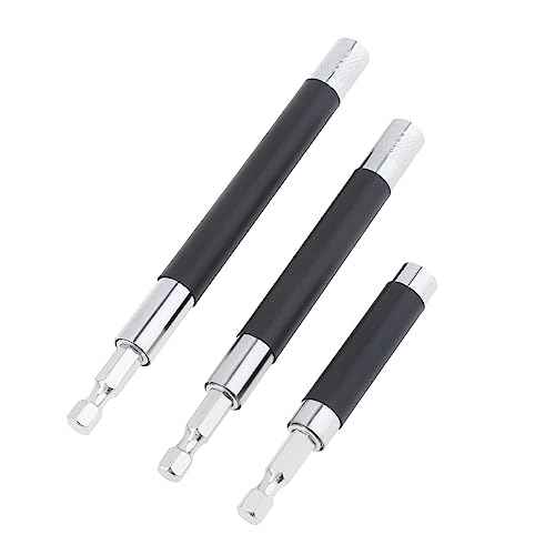 ChgImposs 3pcs/set Scalable Magnetic Screw Drive Guide Drill Bit Tip Holder, 3.15"/4.72"/5.51"(80/120/140mm) Screwdriver Bit Holder Extension Bar Adapter, Drill Bit Guide Rod Adapter