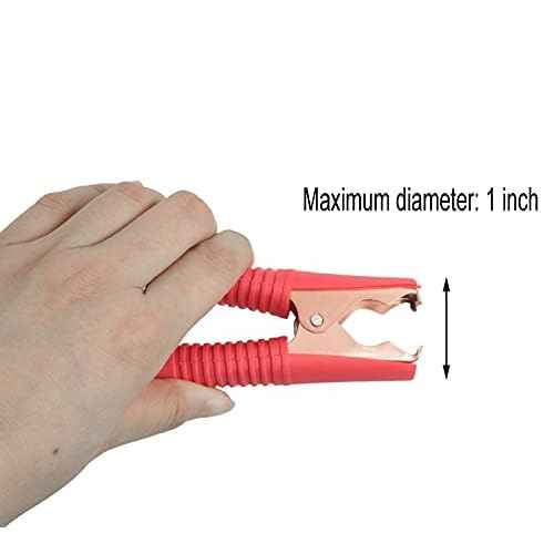 MEETOOT Insulated Crocodile Clip 2Pairs 100A 90mm Heavy Duty Black and Red Electrical Battery Connectors Copper Plated Metal Insulated Alligator Clamps (All-inclusive Type)