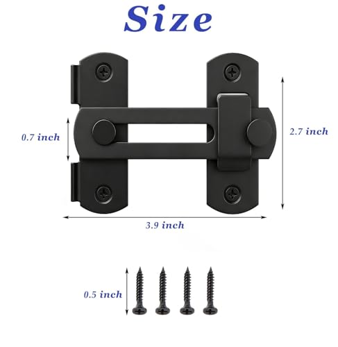 DOUBLE 2 C 1 Pack Barn Door Lock Sliding Door Hardware Carbon Steel Black