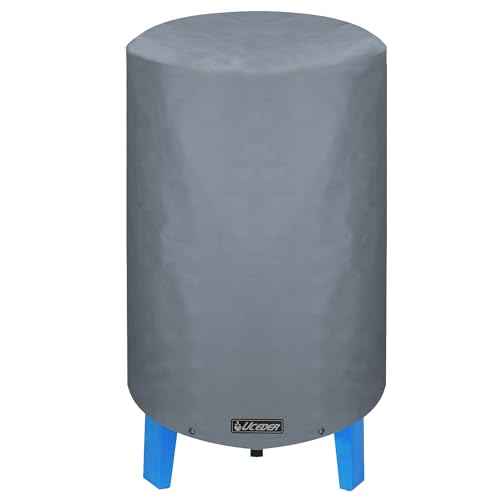 UCEDER Insulated Round Water Pressure Tank Cover 600D Heavy Duty Waterproof and Weatherproof Outdoor Well Covers Great for Winter Freeze Protection (Dark Gray, 24"D x 34"H)