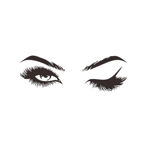 Lash Room Decor Eyes, Salon Wall Stickers Fashion Eyelash Sticker Women Beautiful Decals Decor for Living Room Bedroom Studio
