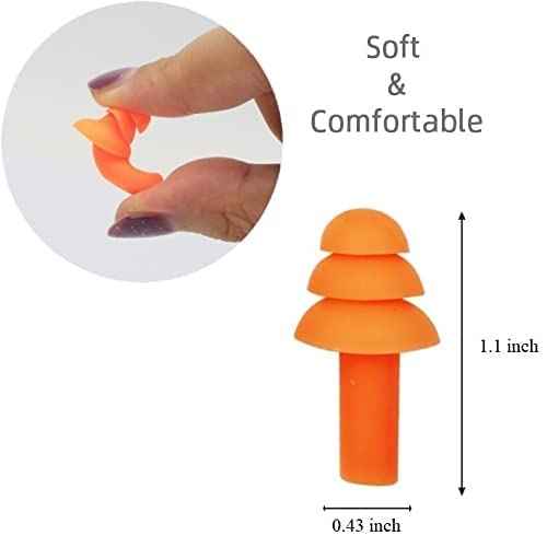 50 Pair of Soft Reusable Silicone Ear Plugs for Sleeping Swimming Concert Music Construction Work Industrial Shooting - Hearing Protection up to 25dB NRR - Waterproof Ear Plugs for Swimming Adult Men