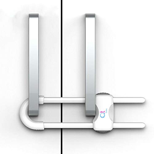 QT BABY Adjustable Baby Proofing Cabinet Locks Pack of 2, White - Child Safety Locks for Drawers, Fridge, Closet