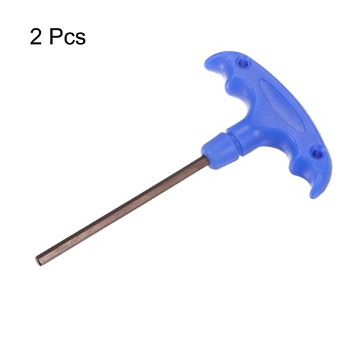 HARFINGTON 2pcs H4 T-Handle Hex Key Wrench 4mm S2 Steel T-Key Inner Hexagon Spanner Repair Tool