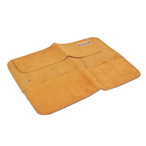 Faithfull Suede Leather Chisel Roll - 8 Pocket, Water Resistant & Compact Tool Organizer - Tan
