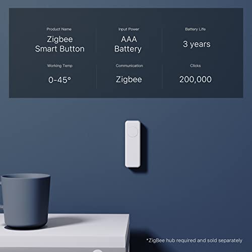 THIRDREALITY White ZigBee Smart Button 3-Way Remote Control Hub Compatible