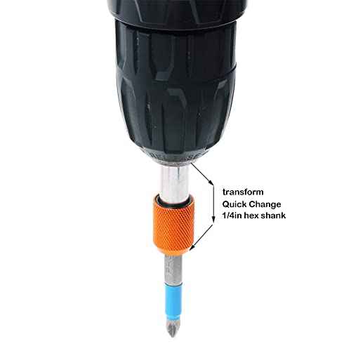 AUTOTOOLHOME 2 Pieces Quick Change Bit Holder Magnetic 1/4" Hex Shank Drill Bit Extension for Screwdriver Bits Nuts Drills Socket Driver Adapter