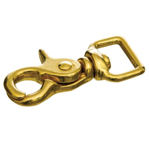 Jeffers Brass Trigger Snap with Square Swivel Eye 3/4" Heavy Duty - 4 Pack