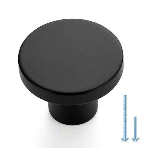 Ravinte 60 Pack Cabinet Knobs Black Kitchen Cabinet Knobs Round Dresser Drawer Pulls Closet Door Pulls 1-1/5 Inch