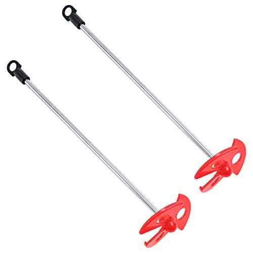 TCP Global Paint Mixer Attachment (Set of 2) - 10" Drill Paddle Mixer with 1/4" Round Shafts, 2.5" Plastic Paddles - Mix 1 Quart to 1 Gallon of Paint, Epoxy Resin, Concrete, Drywall Mud, Mortar