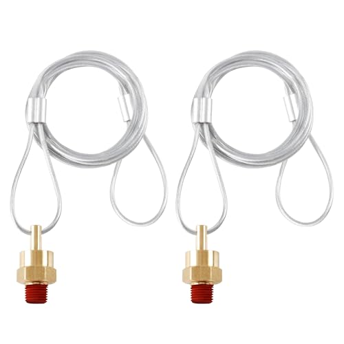 1/4¡± Air Tank Drain Valve Plug with 60¡± Cable, Dazakoot Replace Air Compressor Drain Valve Cable For Semi Trucks - 2pcs