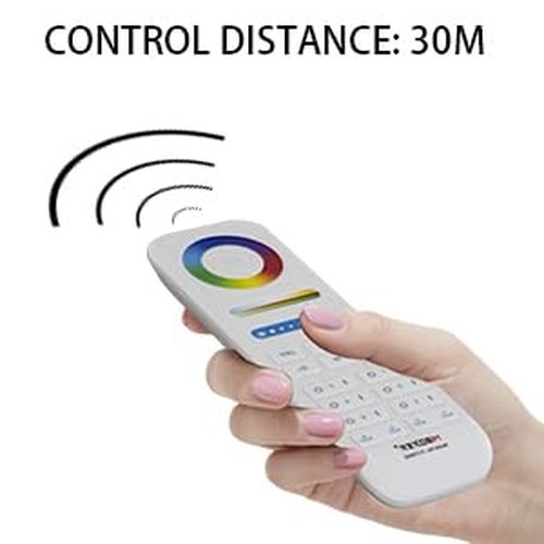 RGB+CCT LED Controller Kit,Wireless RF Remote,3-in-1LED Controller, DC12V-24V 144W-288W, for Marine Underwater& Ceiling Lighting Control（NO Battery）