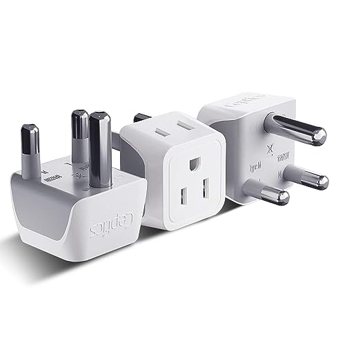 Ceptics South Africa & Namibia Travel Adapter Plug Type M Cream White 3 Pack