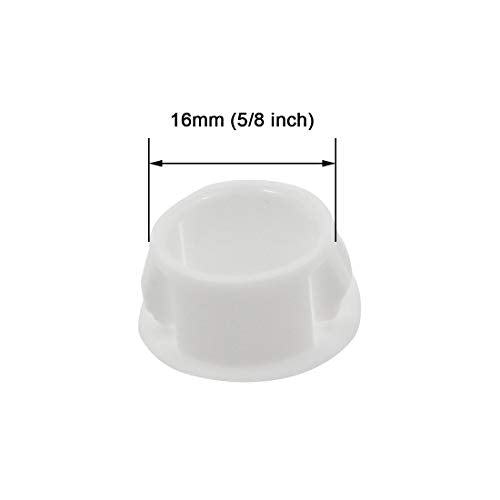White Hole Plugs 16mm (5/8 inch) - 30 Pack, Waterproof Plastic Covers, Zorfeter Brand