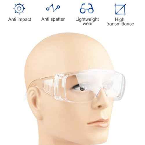 PitLite Safety Goggles Eyeglasses Anti Fog Clear Vent Glasses Lab Work Glasses