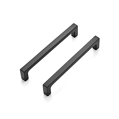 Ravinte 5 Inch Matte Black Square & Solid Cabinet Handles 30 Pack - Hardware