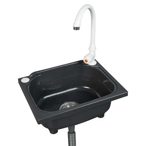 Shawoo Gray Single Bowl Utility Sink 15.1 x 11.2 Inch Wall-Mount Kitchen Laundry RV
