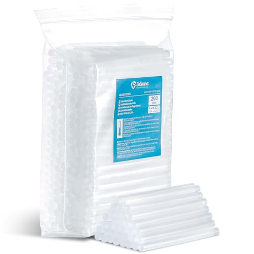 Gogonova Mini Hot Melt Glue Sticks Clear 0.27'' x 4'' 200-Pack for Craft & Office