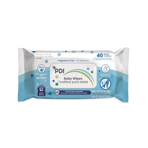 Sterile Saline Wipes & Hypoallergenic Baby Wipes Bundle - PDI 40 Count, Sterilization & Diaper Bag Essentials