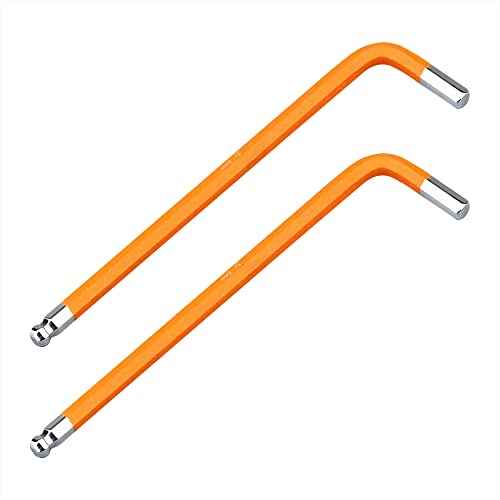 2 PCS 5mm Ball End Hex Key Allen Wrench,Internal Hexagonal Wrench, L Shaped Long Arm S2 Steel Repairing Tool£¬Orange