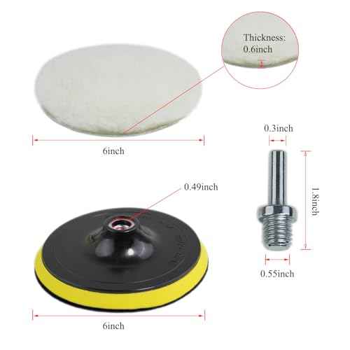 Car Foam Polishing Buffing Kit, Polishing Buffing Pads, Wool Pads, Polishing & Buffing Wheels, for Headlights & Body Foam Wax & Buffer Kits (6)