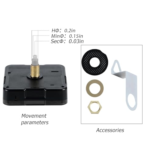 Roymnie 12mm Short Shaft Silent Clock Mechanism Replacement Battery Operated